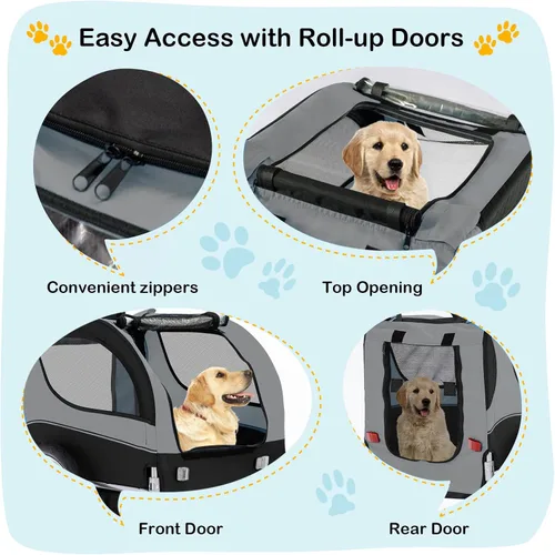 Vista 6 de Remolque de bicicleta para perros – HAPPAWS - Remolque para perros para bicicleta, remolques de ciclo de carga, carrito de transporte para mascotas