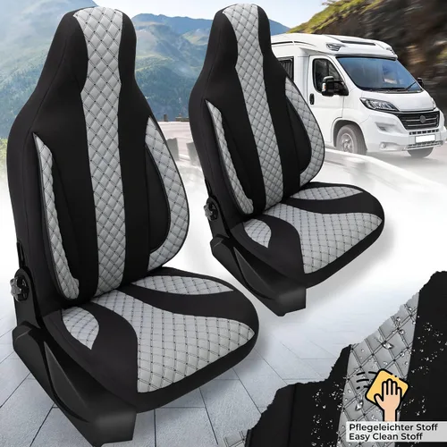 Vista 4 de Bremer SITZBEZÜGE Motorhome Seat Covers Ford Transit Custom Vanestro Atlantic Titanium WPL401 WPL401 - Black/Grey