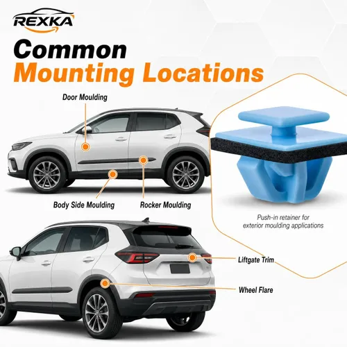 Vista 5 de Rexka 15 Uds. Puerta Liftgate Cuerpo Rueda Lateral Flare Rocker Moldeo Retenedor Clip para Hyundai Kia 87756-1F000 Elantra Santa Fe Kona Palisade