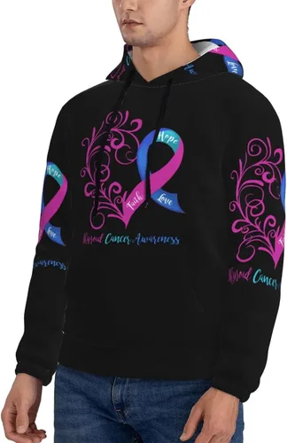 Vista 6 de Sudaderas con capucha unisex para hombre y mujer, para concienciación sobre el cáncer de tiroides