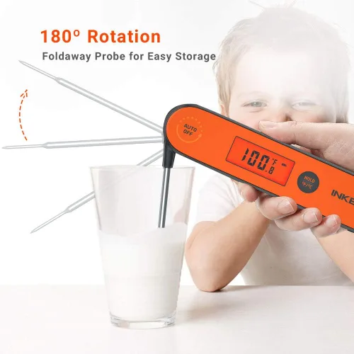 Vista 6 de Inkbird Termómetro de carne de lectura instantánea IHT-1P, termómetro digital impermeable recargable para alimentos con calibración, imán