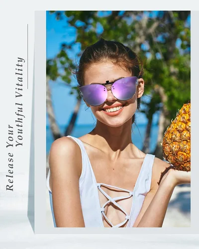 Vista 6 de Konohan 10 pares de lentes de sol polarizados con clip para gafas graduadas, abatibles para mujeres y hombres, protección UV, como se ve en las fotos