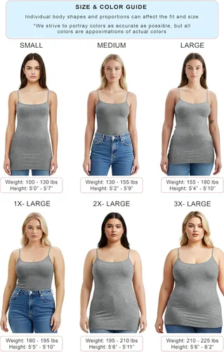 Vista 137 de Emmalise Camisola larga casual básica para mujer, con tirantes ajustables, top en capas