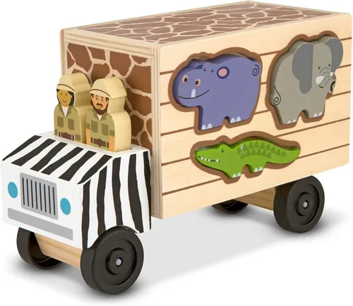 Vista 4 de Camión de rescate de animales de Melissa & Doug, varias formas, Estándar, talla única , Rojo
