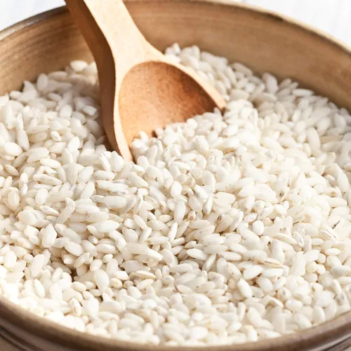 Vista 4 de Food to Live Arborio italiano orgánico, 1 libra sin OMG, variedad de arroz blanco de grano corto, superfino, vegano, kosher, a granel. Textura