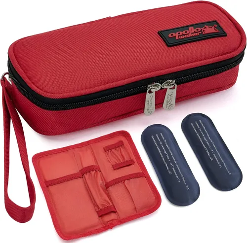 Vista 18 de apollo walker Funda de viaje para enfriar insulina, enfriador de medicamentos diabéticos aprobado por la TSA con bolsas de hielo y forro aislante