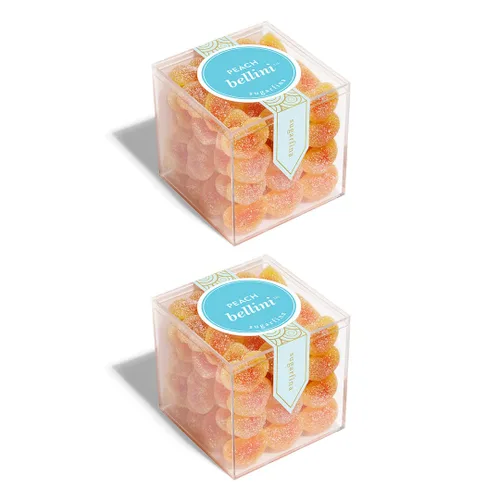 Vista 10 de Sugarfina Peach Bellini - Cubo de caramelo pequeño, gomitas, 3.6 onzas, 1 unidad