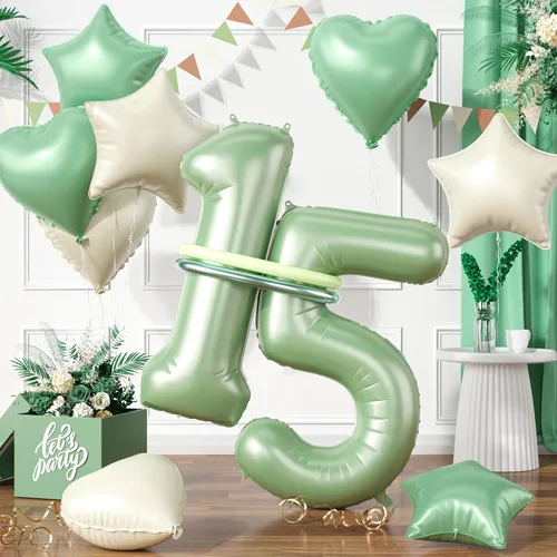 Vista 41 de Globos dorados de color champán con el número 11, globos de oro claro, globo de aluminio dorado con forma de corazón con estrella y globo largo