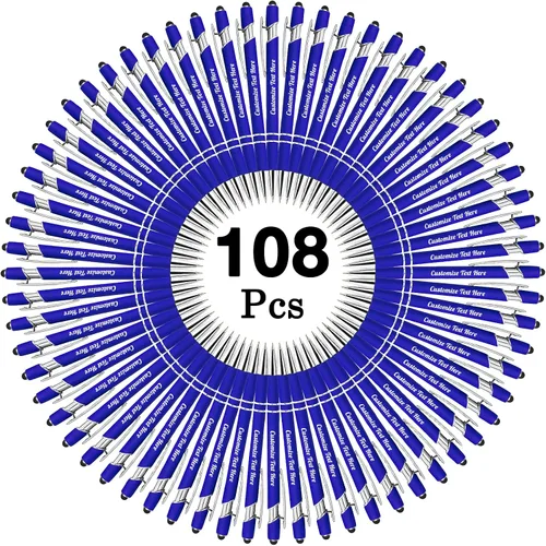 Vista 91 de Hasta 500 bolígrafos personalizados a granel con logotipo de mensaje de nombre comercial, bolígrafos grabados personalizados con lápiz óptico