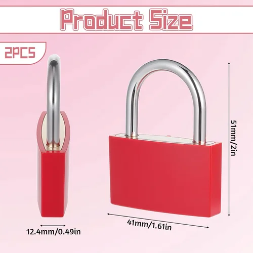 Vista 2 de Cerradura para casillero con llave, candado pequeño con llave, casillero de gimnasio de 1.654 in, cerraduras resistentes, candados impermeables