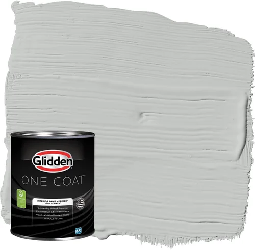 Vista 28 de Glidden Pintura Interior + Imprimación: Gris/Plata Antigua, Una Capa, Satinado, 1 Galón