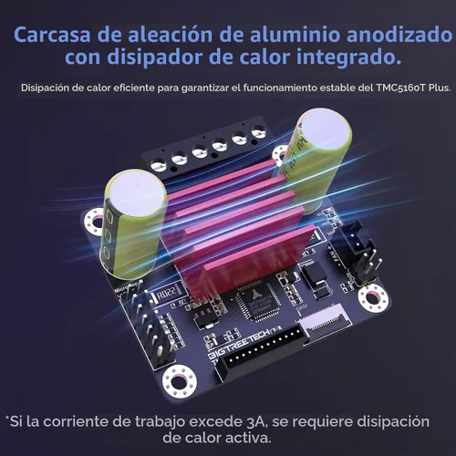 Vista 3 de BIGTREETECH TMC5160T Plus V1.0 Controlador de motor paso a paso StepStick SPI silencioso de alta velocidad de impresión 8V-60V para firmware