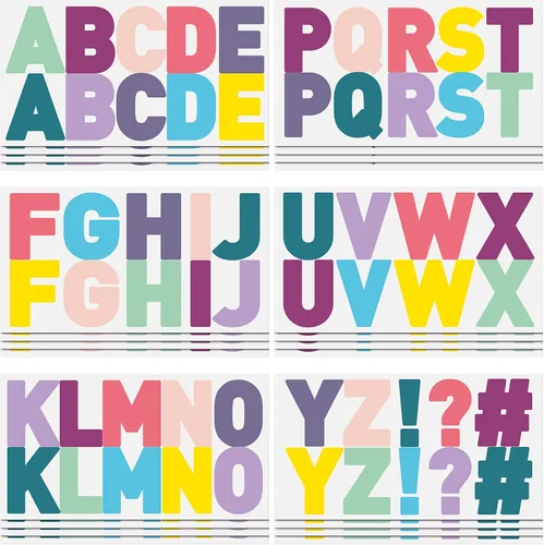 Vista 11 de 232 piezas de 24 hojas de calcomanías de letras grandes de 2.5 pulgadas, calcomanías de letras del alfabeto, calcomanías autoadhesivas para tablón
