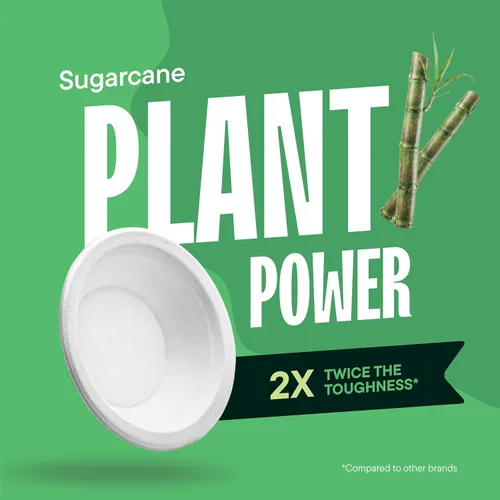 Vista 5 de Cuencos de papel desechables 100% compostables [paquete de 125] – {Sin PFAS} – {Certificado BPI} – [12 oz] Pesados, ecológicos, biodegradables