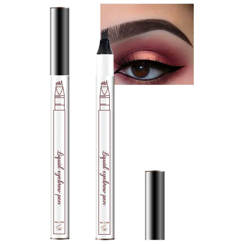Vista 17 de Lápiz de tinta para cejas de Brow Stylist - Micro lápiz para cejas de 4 puntas con juego de elevación y agarre, con 3 plantillas para cejas