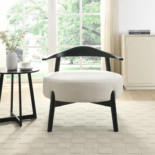 Vista 4 de Christopher Knight Home Ipomoea - Silla decorativa de respaldo bajo, silla de sala de estar, silla cómoda para dormitorio, silla auxiliar de madera