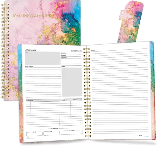 Vista 7 de SUNEE Half Meeting Half Note - Cuadernos profesionales de 8.5"x11" para el trabajo - 160 páginas, planificador de proyectos de tamaño A4, agenda