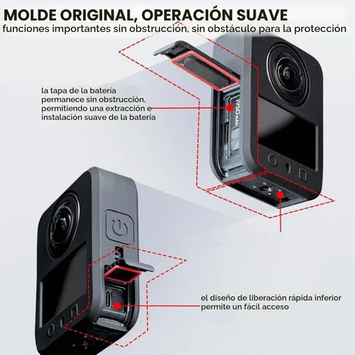 Vista 3 de Funda protectora para DJI Osmo 360 II/360, silicona funda protectora para DJI Osmo 360 II Accesorios (negro)