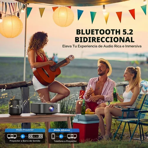 Vista 13 de [Más de 386 aplicaciones integradas] Proyector inteligente DBPOWER E2 con WiFi y Bluetooth, mini proyector nativo 1080P compatible con Netflix Gris