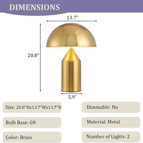 Vista 7 de Lámpara de mesita de noche en forma de hongo Meefad, lámpara de mesa moderna con base pesada, luz nocturna en forma de cúpula, lámpara de acento
