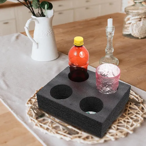 Vista 6 de Cabilock Herramientas portátiles de embalaje de bebidas 2 paquetes de bandejas portavasos, organizador de viaje para tazas de diseño de bandeja