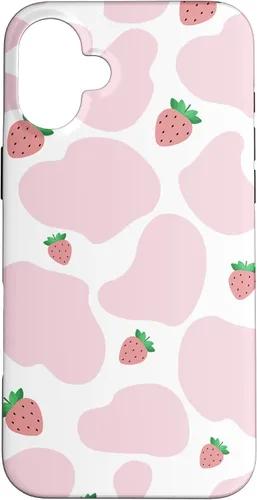 Vista 23 de Baby Pink Cow Print Pattern Cute Strawberry Cow Animal Gift Case for iPhone 17