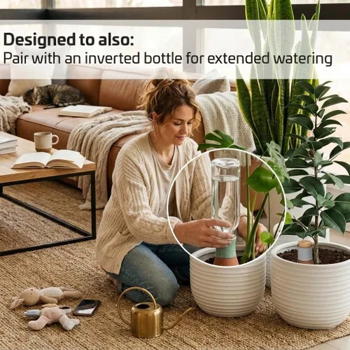 Vista 5 de Ollas - Globos de riego para plantas – Inserto de maceta de riego automático de terracota – Bombillas de riego para plantas al aire libre e