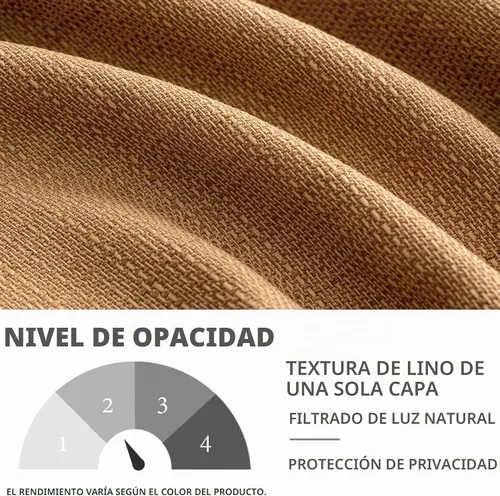 Vista 3 de MIULEE Cortinas texturizadas de lino sintético marrón natural de 84 pulgadas de largo, juego de 2 paneles para sala de estar y dormitorio, tejido