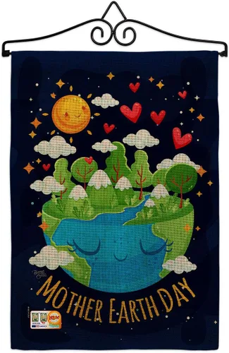 Vista 9 de Breeze Decor - Bandera inspiradora de la madre tierra para jardín, colección de expresión, planeta, paz, medio ambiente, concienciación, pequeño