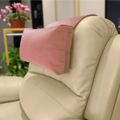 Vista 16 de Almohada antideslizante para la cabeza para reclinables - Cojín de apoyo para el cuello con cubierta de terciopelo para alivio del dolor en el Beige