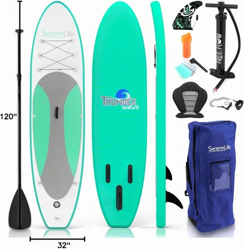 Vista 10 de SereneLife Tabla de Stand Up Paddle Inflable con Accesorios SUP Premium – Diseño Amplio y Estable con Almohadilla de Cubierta EVA Antideslizante