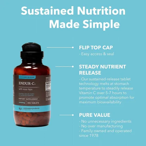 Vista 6 de ENDUR-C® - Suplemento de vitamina C de liberación sostenida de 1000 mg para una absorción óptima* - 150 tabletas y niacina ENDUR-ACINA - Vitamina B3
