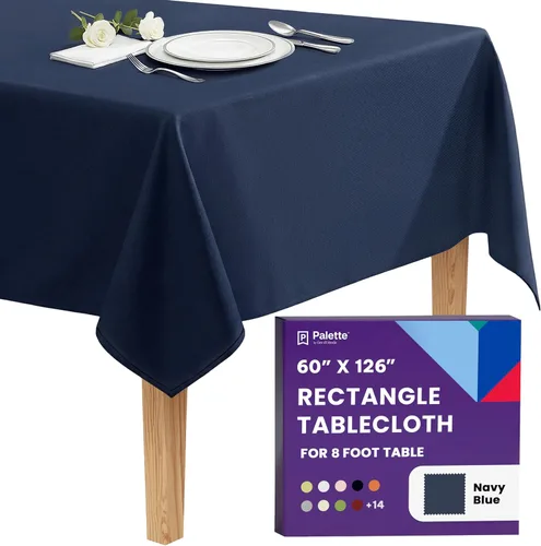 Vista 75 de Gee Di Moda - Mantel rectangular de 60 x 84 pulgadas – Mantel rectangular de poliéster lavable para mesa de 5 pies