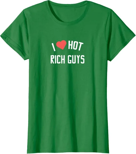 Vista 14 de RICH GUYS - Camiseta con texto en inglés "I LOVE HOT RICH GUYS