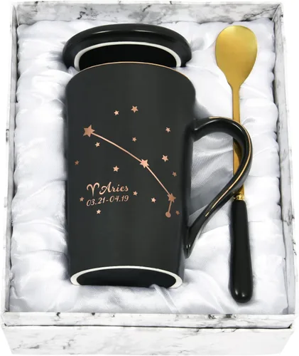 Vista 14 de YHRJWN Regalos de Acuario para Mujeres, Taza de Café de Constelación de Acuario, Regalos de Cumpleaños de Enero y Febrero para Mujeres Amantes