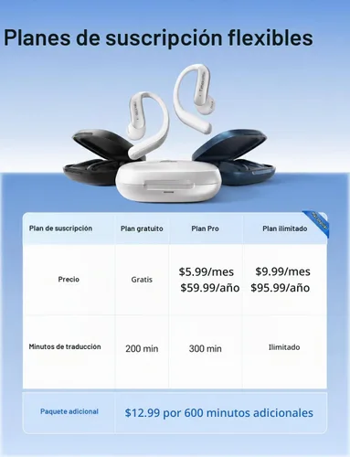 Vista 5 de Timekettle LiveTalk AI - Auriculares de traducción en tiempo real Negro