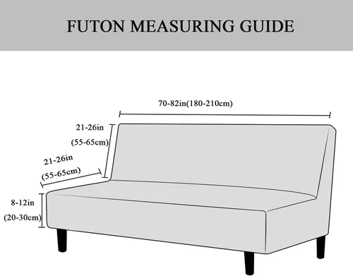 Vista 6 de Funda elástica para futón sin brazos, funda plegable para sofá cama con parte inferior elástica, lavable a máquina (azul oscuro)