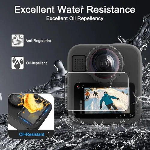 Vista 2 de FiTSTILL Protector de pantalla de vidrio templado para Go Pro MAX2/MAX360 2025/MAX Fusion (2019), resistente a los arañazos, pantalla LCD de vidrio