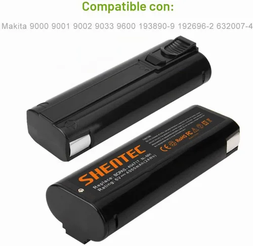 Vista 2 de Shentec Paquete de 2 baterías Ni-MH de 4000mAh 6V compatibles con Paslode