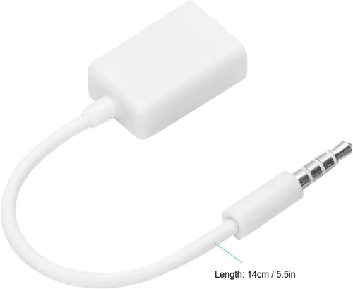 Vista 7 de Plplaaoo Conector macho de 0.138 in a USB hembra AUX Cable convertidor de cable de audio, adaptador de audio USB a auxiliar para conexión de audio