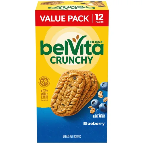 Vista 27 de belVita Bocadillos de galletas de desayuno, sabor a arándano, 5 paquetes