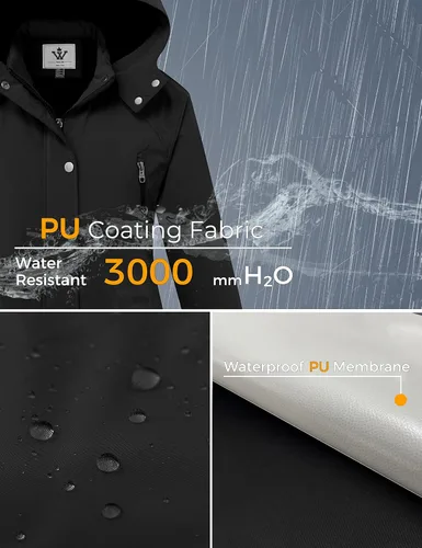 Vista 7 de WenVen Abrigos de invierno impermeables para mujer, chaquetas acolchadas gruesas y cálidas con capucha desmontable