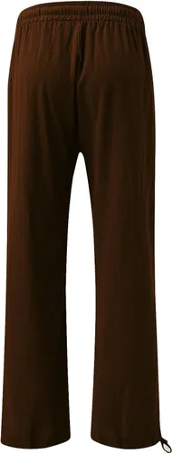 Vista 3 de SHAOBGE Pantalones de otoño para mujer, de cintura alta, de pierna ancha, casuales, cintura elástica, pantalones palazzo, pantalones de playa