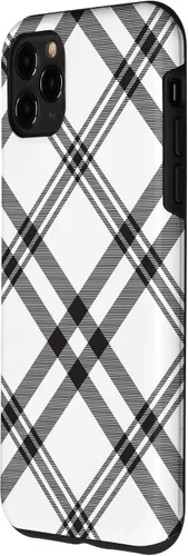 Vista 2 de Funda para iPhone 11 Pro Max a cuadros en blanco y negro