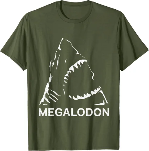 Vista 4 de Camiseta de paleontólogo prehistórico de tiburón gigante Megalodon, Negro