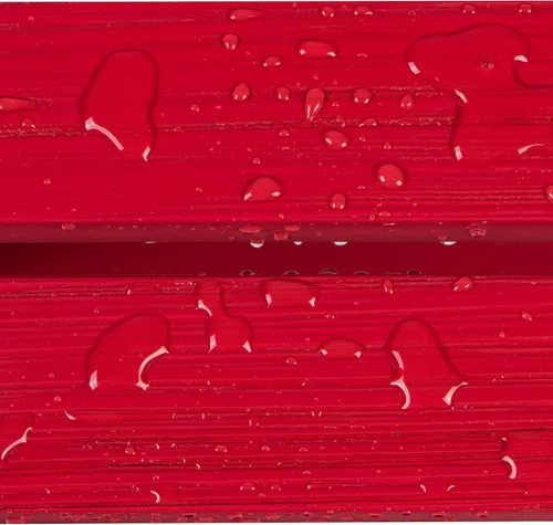 Vista 6 de Shine Company Providence - Mesa auxiliar rectangular de madera maciza, mesa de patio Adirondack para exteriores, color rojo chile Rojo (Chili Red)