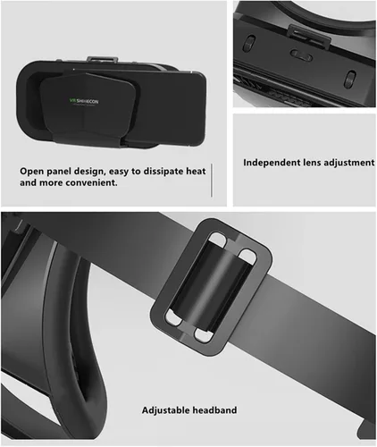 Vista 6 de VR Headset 3D Virtual Reality Glasses with Blu-ray Eye Protected Light Small 3D Glasses for Watch Movies Video Play Game Support 47-70 Smartphone