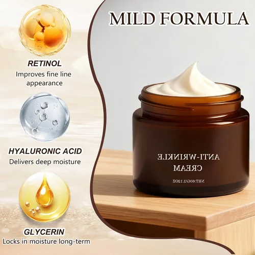 Vista 4 de Crema antiarrugas con retinol, reafirma y levanta la piel, mejora las líneas finas, restaura la elasticidad, hidratación profunda para todo
