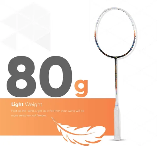 Vista 7 de Li-Ning Air Force 77 G2 - Raqueta de bádminton de fibra de carbono con cubierta completa