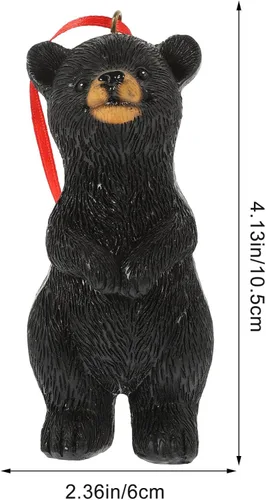 Vista 6 de Yardwe Lindo oso negro adorno oso decoración animal de peluche para jardín colgante figura